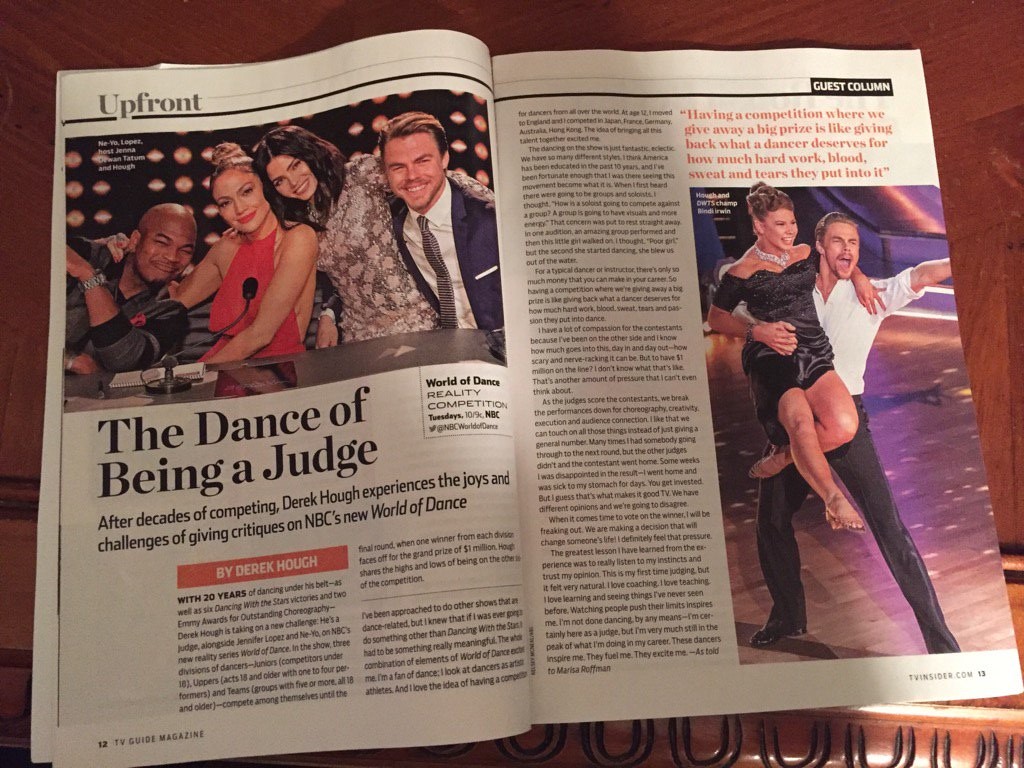 Derek Hough Featured In New TV Guide About Being A Judge On World Of Dance | Pure ...